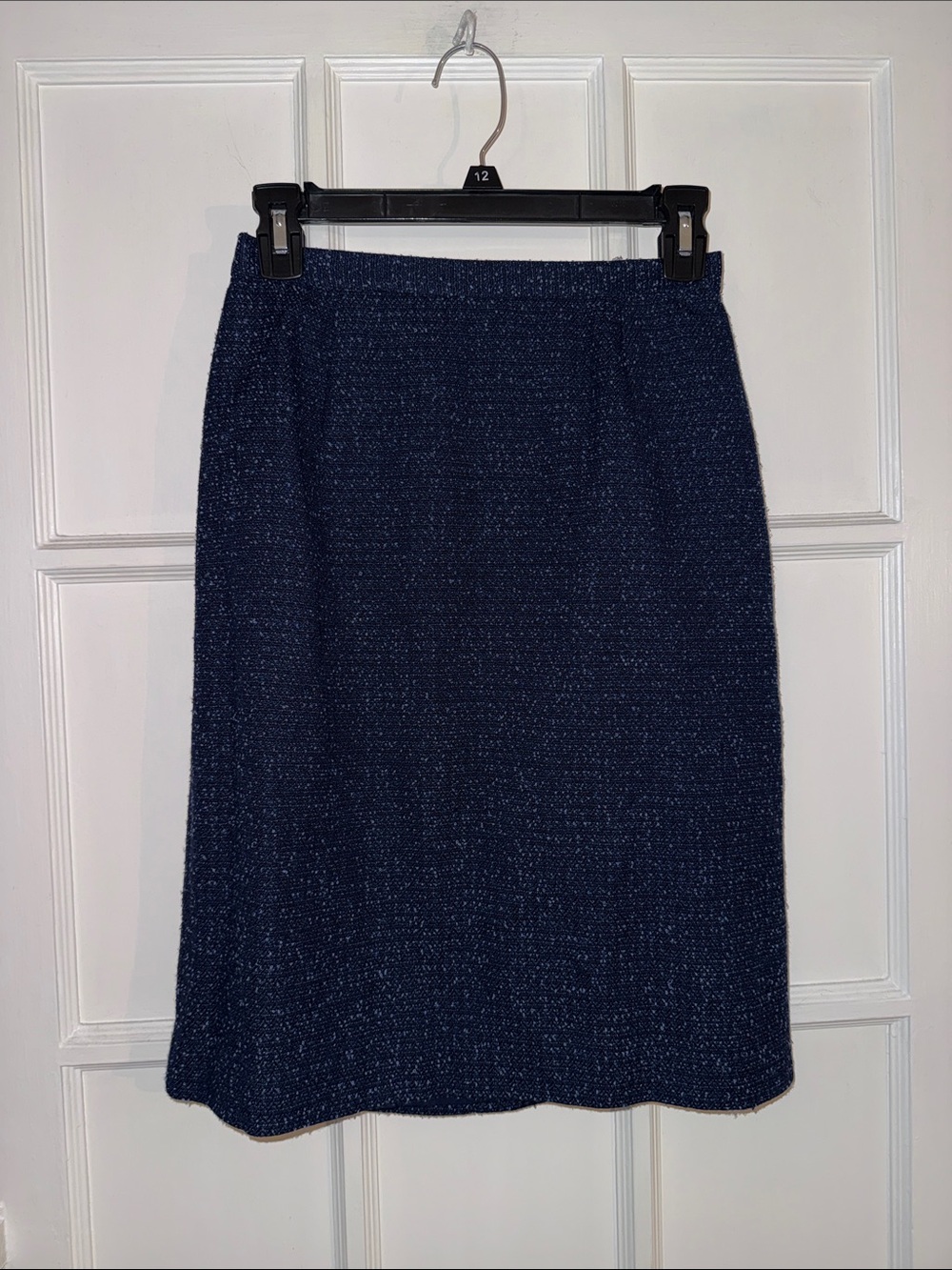 Norton McNaughton Navy Tweed Pencil Skirt 4 Petite